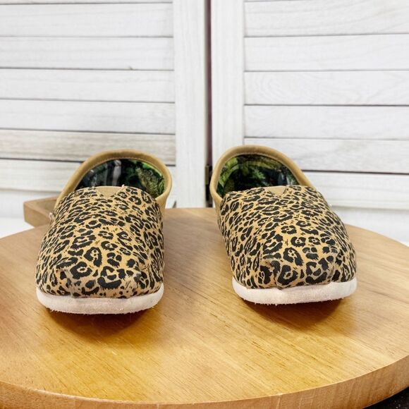 TOMS National Geographic Alpargata Leopard Print Slip On Shoes Tan 8.5 - Picture 4 of 12